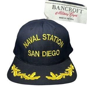 Vtg Naval Station San Diego Adjustable Hat